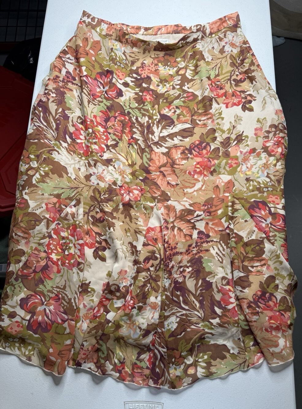Coldwater Creek Vintage Y2K Cottage Core Boho Floral Flare Midi Skirt Size L